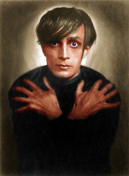 Conrad Veidt as "Cesare" in the film "The Cabinet of Dr. Caligari". Photograph. 1921