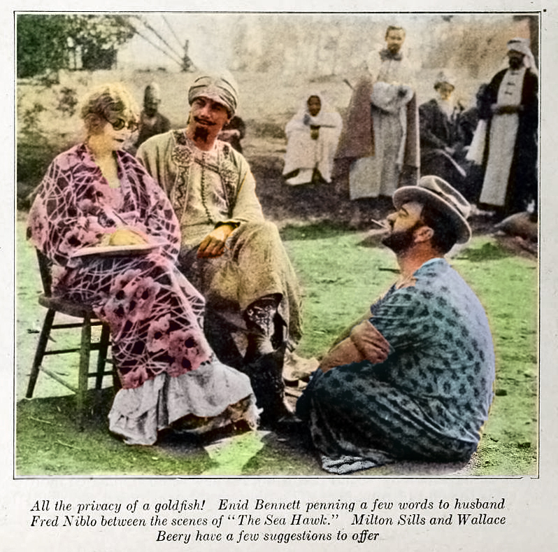 Enid bennett Milton Sills Wallace Beery THE SEA HAWK 1924 Photoplay Mag_Color Final