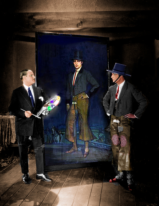 Valentino 1924 Posing for a painting by Federico Beltrán Masses Color FINAL